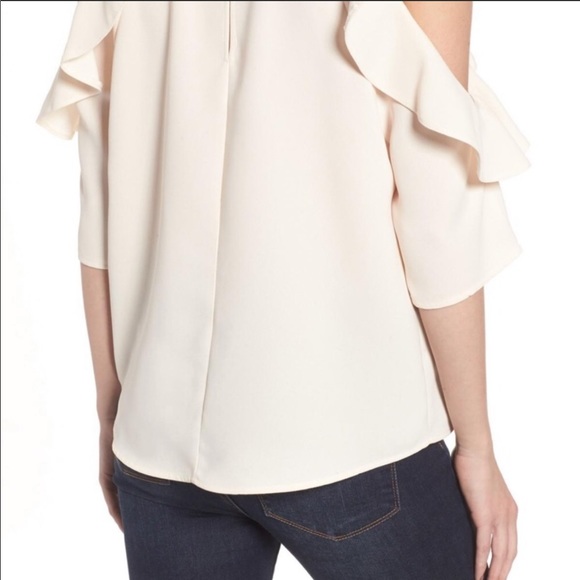 Topshop Cold Shoulder Ruffle Top - Picture 8 of 8